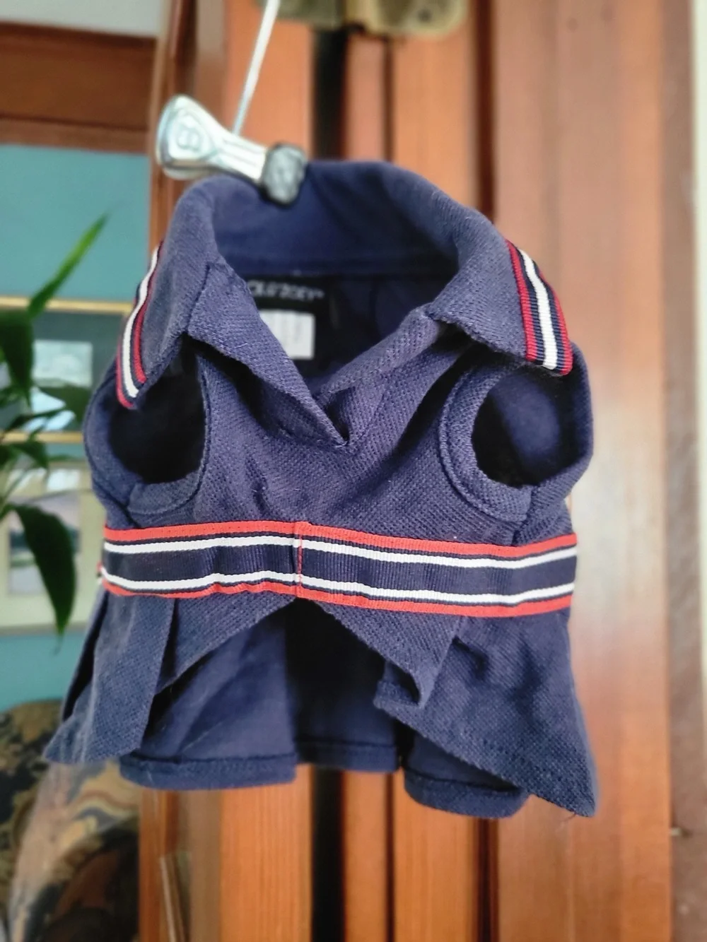 Zack & Zoey Navy Preppy Dog Dress XS Bow